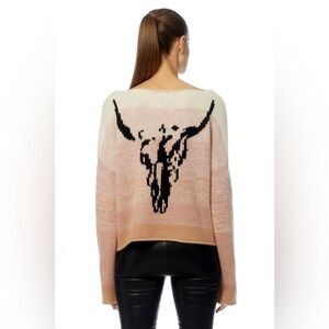 Skull Cashmere Nancy Steer Head Cashmere Sweater Sz-S
